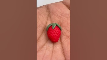 Diy clay strawberry #drawing #diy #art #easy #painting #cute #handmade #craft #clay #strawberry