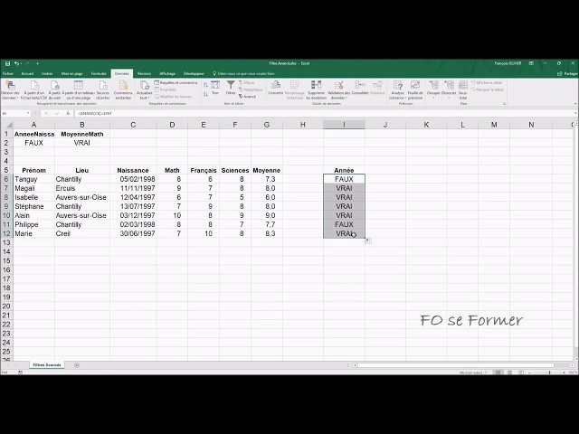 Excel : Filtre avancé - YouTube