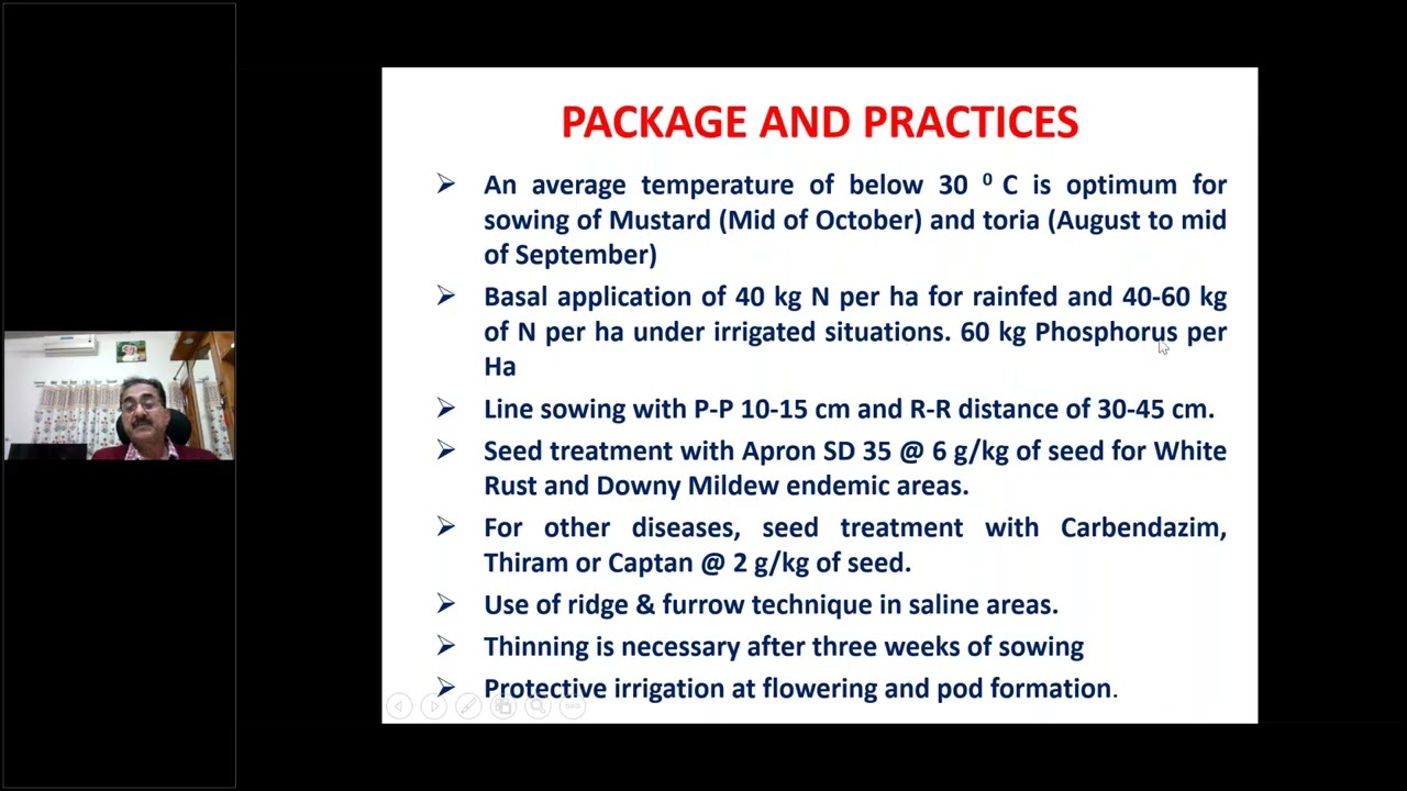 Production technology of rapeseed and mustard crop - By Dr S S Rathore