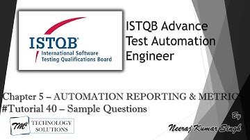ISTQB Test Automation Engineer | Sample Question on Chapter 5 | ISTQB Sample Questions