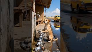 The Dog Worked Hard To Satisfy His Hunger