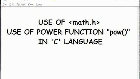 C Programming Tutorial - 10: The pow() Function in hindi
