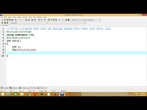 Write a program that show the Message Nomaan five times with while loop