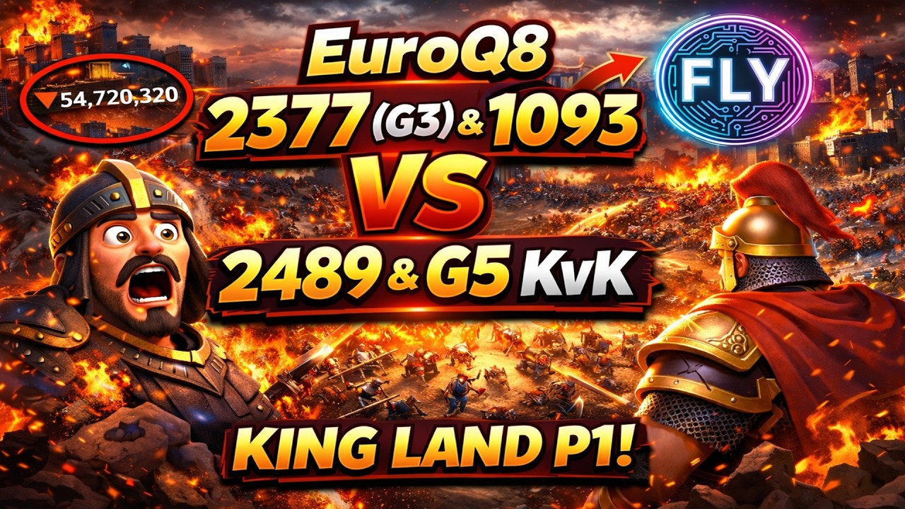 Rise of Kingdoms || EuroQ8 | 2377(G3) & 1093 vs 2489 & G5 KvK | King Land P1