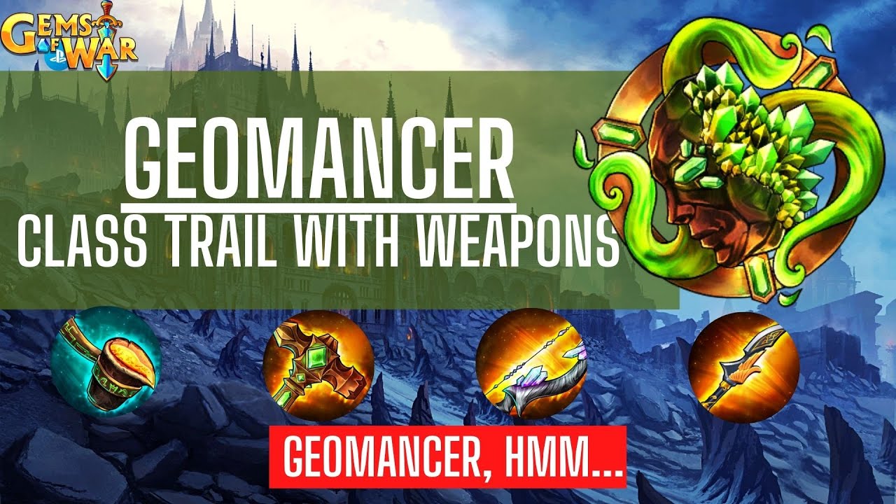 Gems of War | Geomancer Class Trial | Hell Crag and Construct weapons