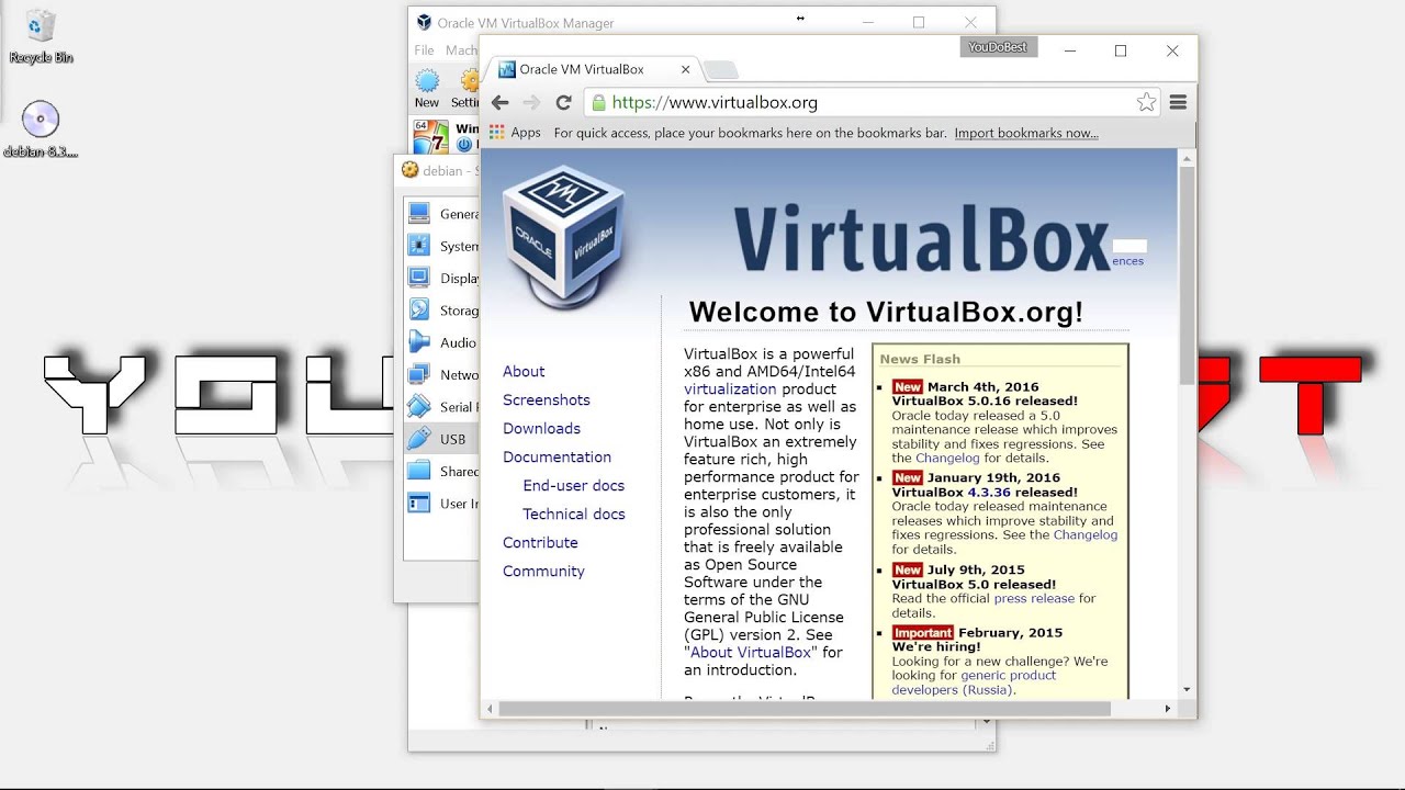 How to Install Debian 8.3.0 CiNNAMON - Virtualbox on Windows 10 - YouTube