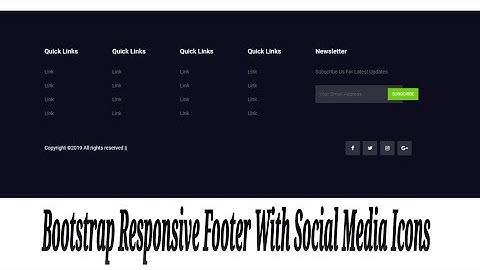 Bootstrap Responsive Footer With Social Media Icons