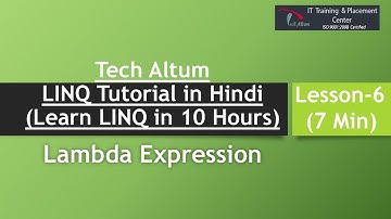 LINQ Tutorial in Hindi | Lambda Expression | Lesson - 6
