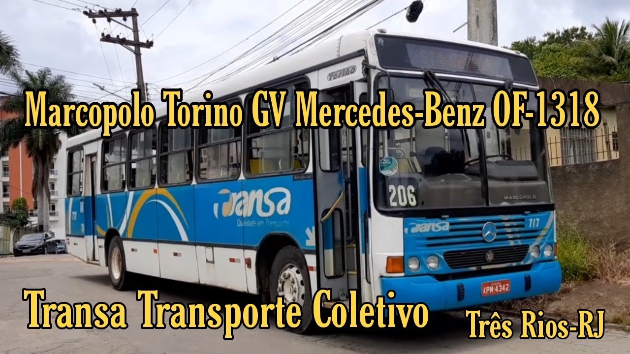 ✅[Três Rios-RJ 206A - Santa Cecília Via Rua Minas Gerais] Marcopolo Torino GV Mercedes-Benz OF-1318