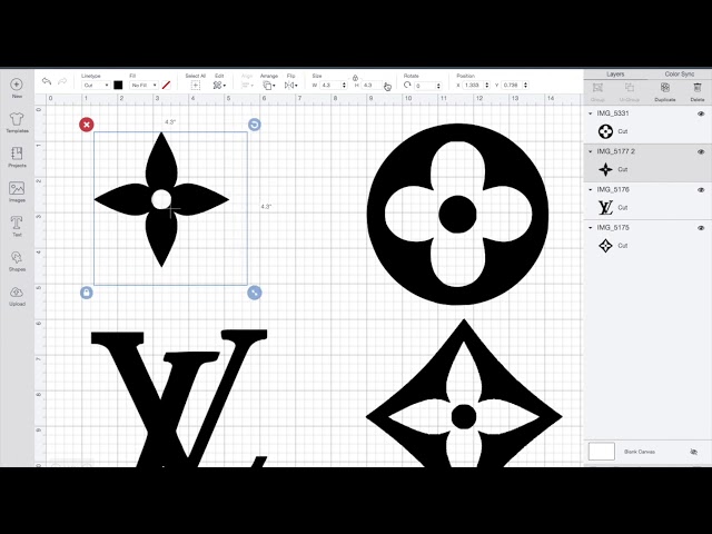 Louis Vuitton stencil in 2 layers.