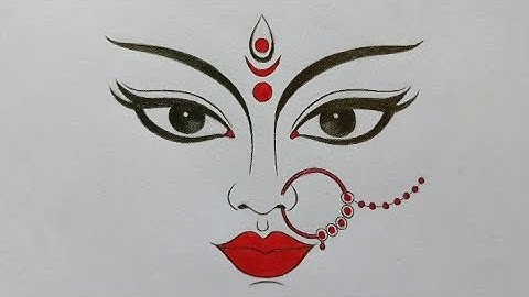 Maa Durga Face Drawing| How to Draw Durga Maa| Navratri special drawing