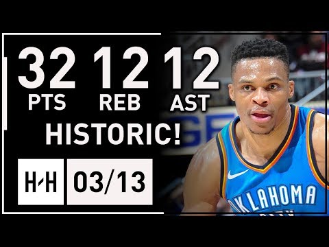 Russell Westbrook HISTORIC 100th Triple-Double Highlights vs Hawks 2018.03.13 - 32 Pts 12 Reb 12 Ast