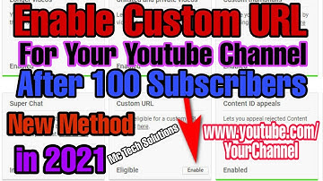 How to Enable Custom URL for YouTube Channel | Custom URL after 100 Subscribers | Mc Tech Solutions