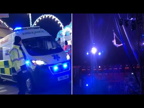 Female acrobat hurt falling in front of screaming kids at Winter Wonderland