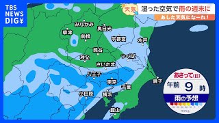 【6月10日 関東の天気】湿った空気で雨の週末に｜TBS NEWS DIG