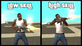 GTA San Andreas - Low and High Weapon Skill Comparison