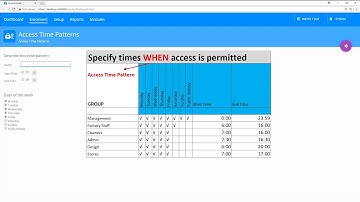 Access Portal 3 0   Access Time Pattern configuration