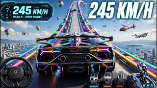 Car Stunt Racing 3D - 2026 Model Supercar on Rainbow Ramp | Android Gameplay screenshot 3