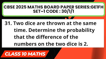 Two dice are thrown at the same time. Determine the probability that the difference of the numbers