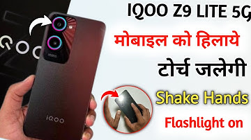 shake to turn on flashlight in all iQoo Z9 Lite/ iQoo Z9 Lite flash light setting how to turn on lit