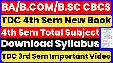 BA/B.COM/B.SC CBCS Students Important Video | TDC 3rd Sem To 4th Sem New Syllabus Book Download 😱😱
