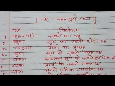 ग्रह  और उनकी विशेषता || ग्रह के बारे में पूरी  जानकारी ||