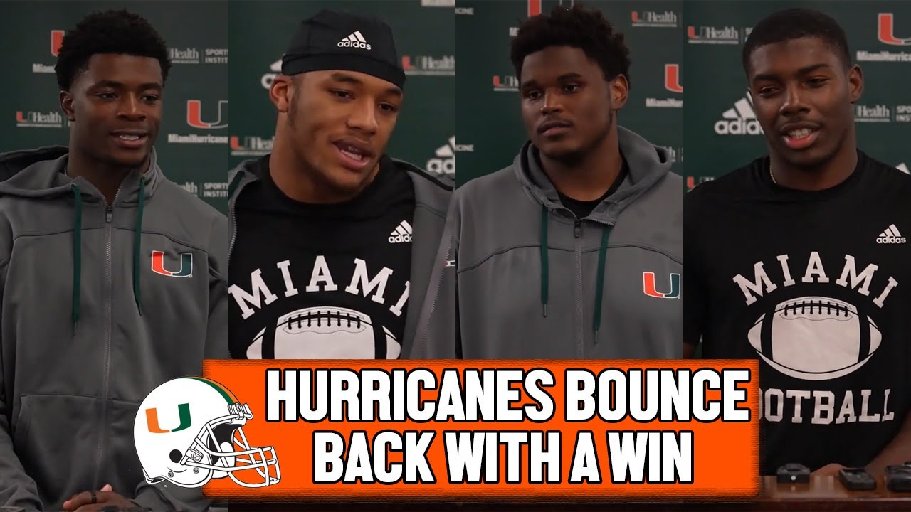 Hurricanes React to Win at Georgia Tech | Jacurri Brown, Jaylan Knighton, Jakai Clark & Kam Kinchens