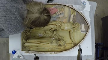 Time lapse of over paint removal: Stations of the Cross, St Peter and Paul