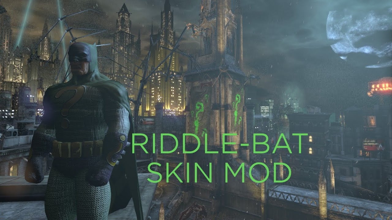 Batman: Arkham City - Riddle-Bat Skin Mod - YouTube