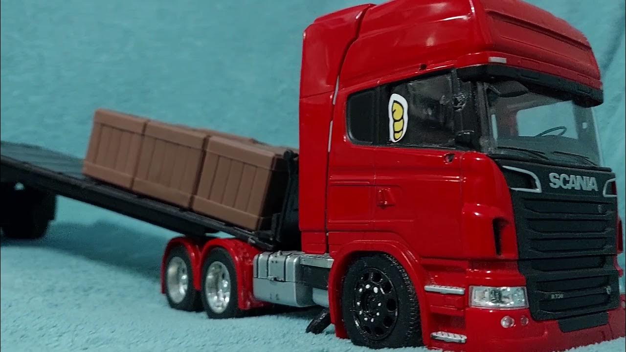 miniatura de caminhão rebaixado de brinquedo # scania em detalhes 