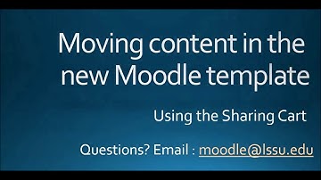 Moving content in the new Moodle template using the Sharing Cart
