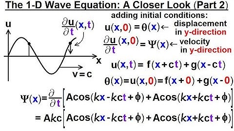 Math: Partial Differential Eqn. - Ch.1: Introduction (35 of 42) 1-D Wave Equation (Part 2)