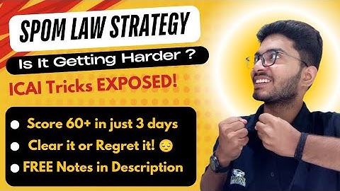 How I Cracked CA Final SPOM Set A Law exam in just 3-4 days | Tips and tricks |strategy| ICAI |