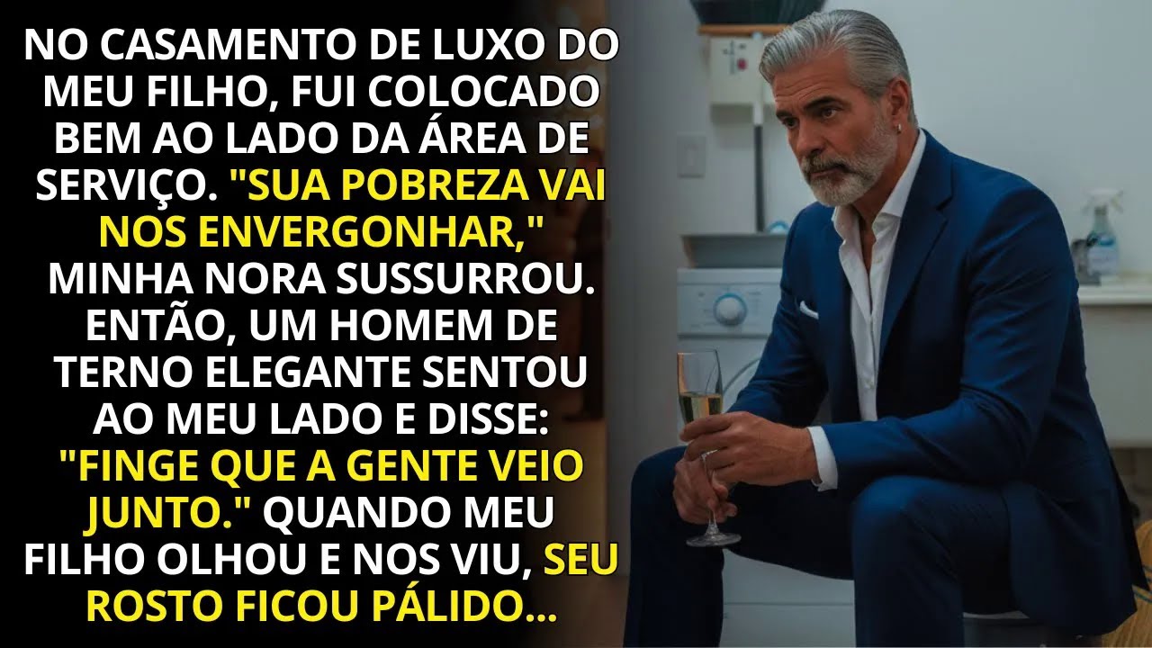 Me colocaram na área de serviço no casamento do meu filho, e ele não acreditou quem estava comigo.