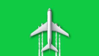 Airplane flying green screen
