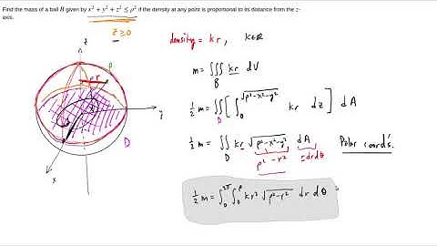 Example: Mass of a ball in cylindrical coordinates