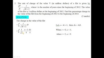 2012 HKDSE M1 Solution q2, Rate of change (變率), Differentiation(微分), Integration(積分)
