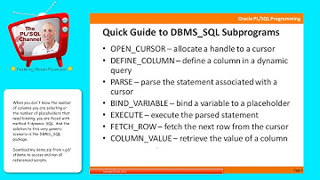 DYN6: Method 4 dynamic SQL with DBMS_SQL (PL/SQL Channel)