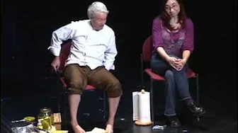 Rob Williams makes a bologna sandwich with his feet