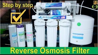 How to install a reverse osmosis water purification system - 6 stages - all steps shown