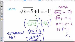 Saxon Algebra 2 - Lesson 48 - Radical Equations