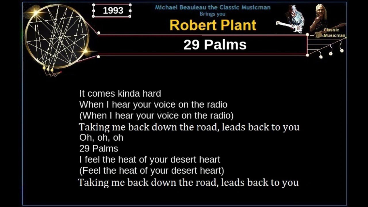 29 Palms   Robert Plant   1993 w lyrics