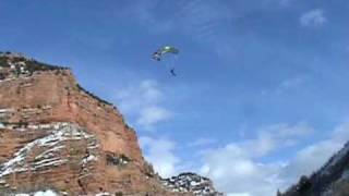 Ellen, BASE jumping Echo Cliffs, Dec 17, 2009