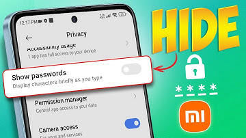 How to Hide Passwords in Xiaomi Phones While Typing | Hide Characters When Typing in MI