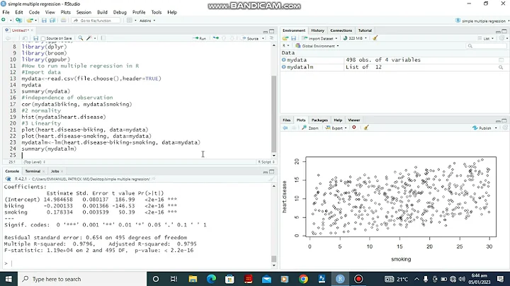 Quick tutorial on how to run Multiple regression in R