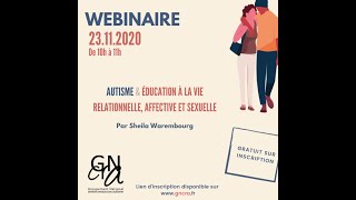 Webinaire : Autisme & Éducation à la vie relationnelle, affective et sexuelle - 23.11.2020