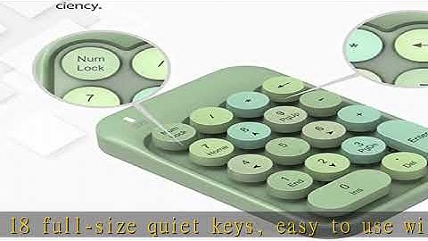 FELICON Wireless Numeric Keypad 18 Keys with 2.4G Mini Portable Silent Number Pad USB Receiver Fina