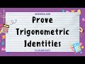 Prove trigonometric identities