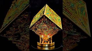 A beautiful 24k gold plated cube with inlaid dichroic glass by Jeffrey Honsberger. #comtemporaryart