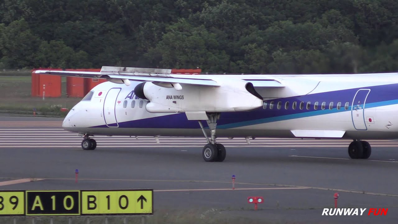 ANA Wings JA845A Bombardier DHC-8-402Q Chitose Airport takeoff 新
